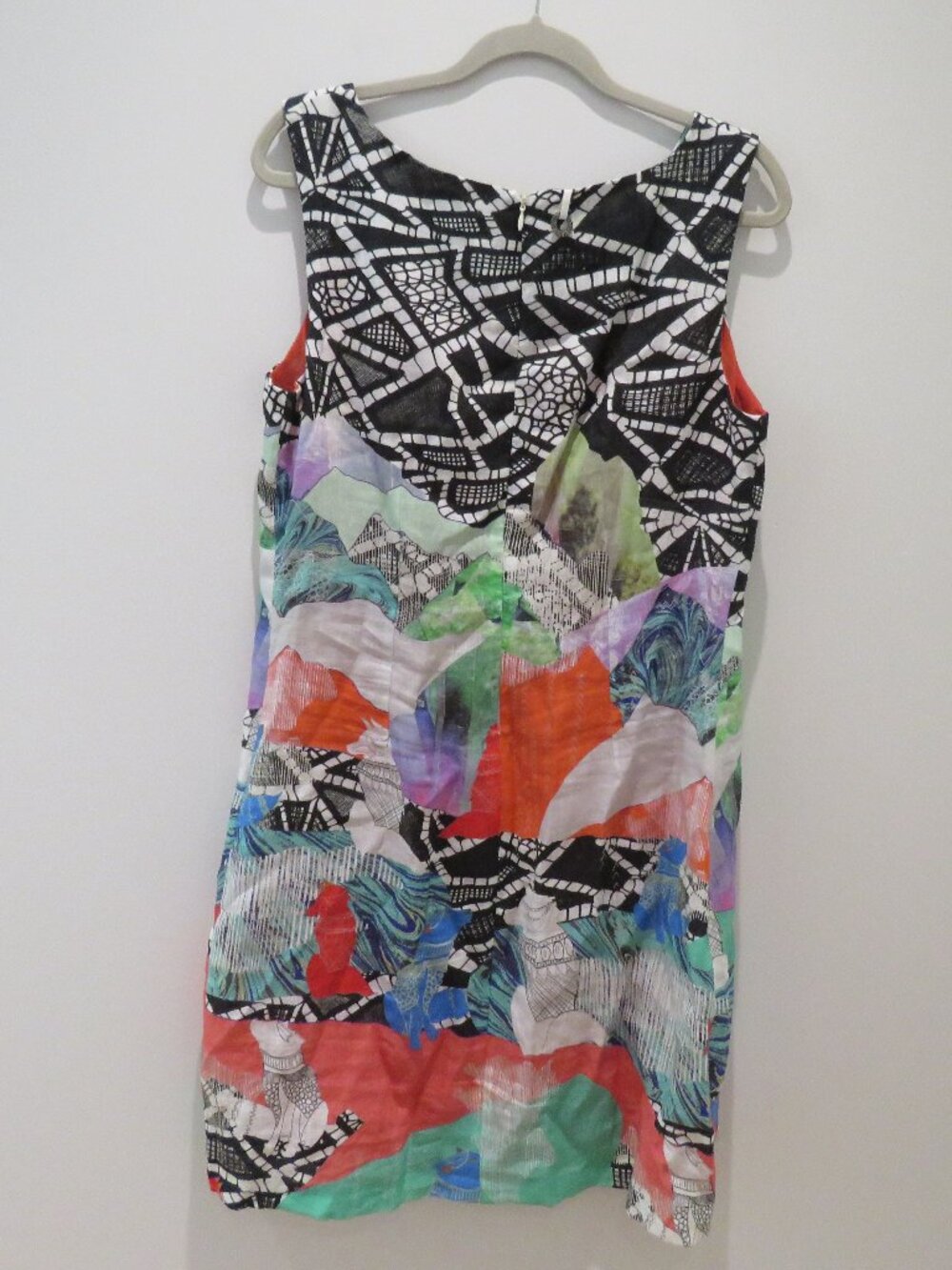 SAVE THE QUEEN 100% Linen Abstract Artsy Dress XL Quirky Lagenlook Avant Garde - Picture 10 of 16